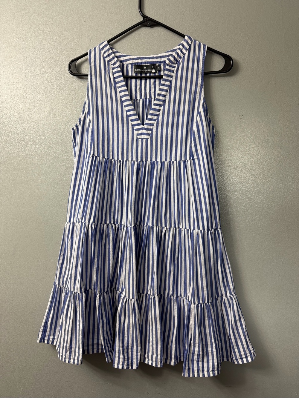 Tuckernuck Pomander Place Blue White Stripe Sleeveless Kenzo Dress Size small